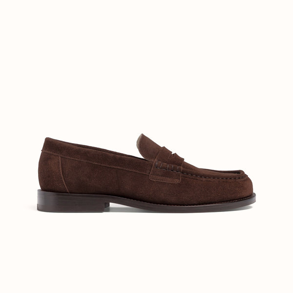 Willis Chocolate Suede Penny Loafer - Women's