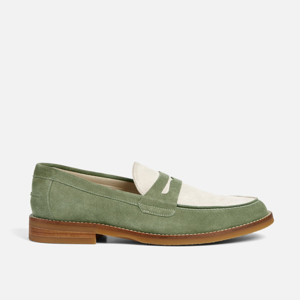 Wilde Sage + Suede Penny Loafer