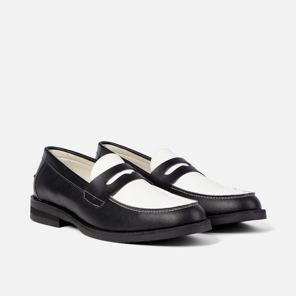 Wilde Black + White Vegan Penny Loafer - Men's