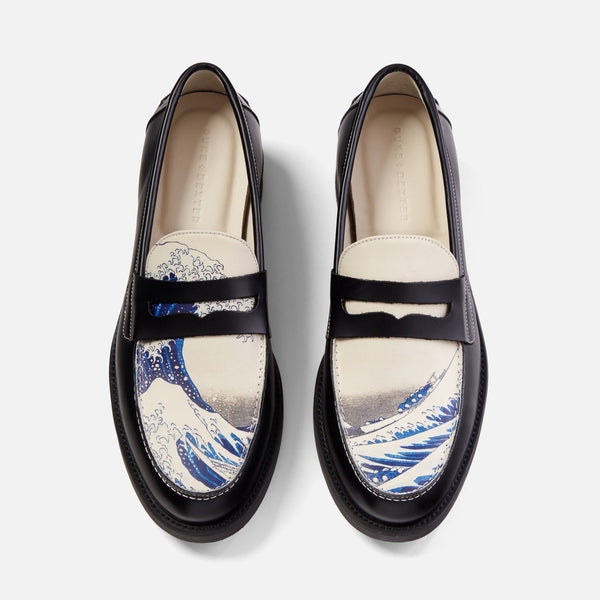 ローファー・オックスフォード LOWFLOW Duke Loafer 25cm WILDE Black Leather Penny Loafer for Men | DUKE + DEXTER