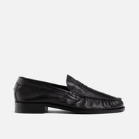 Ezra Black Pleated Penny Loafer - Men's