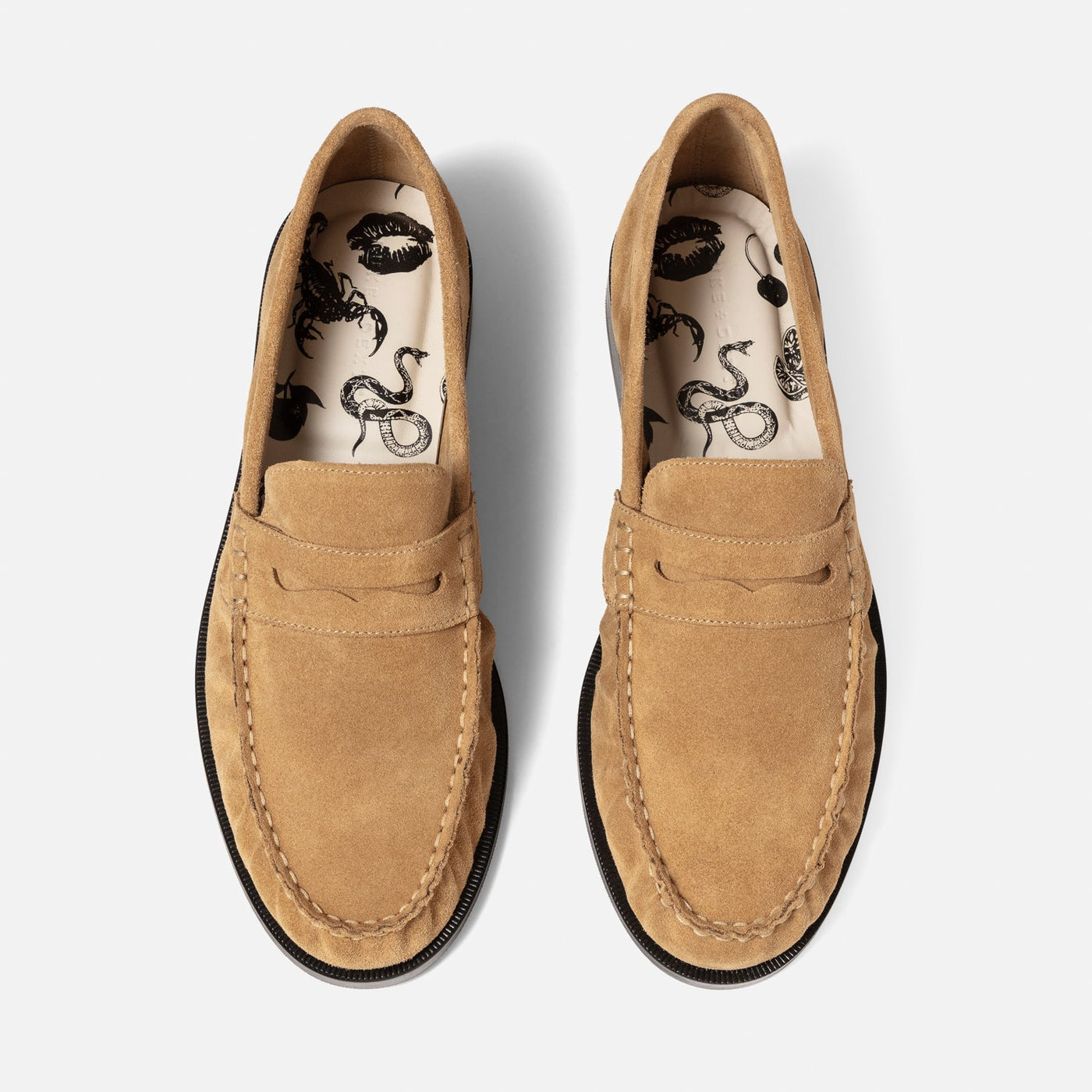 BRAND NEW Express Leather Suede Penny Loafers Caramel (Light Brown) Size 10 6221L Unlined Penny Loafer- Snuff Suede with Rubber Sole  main image 3