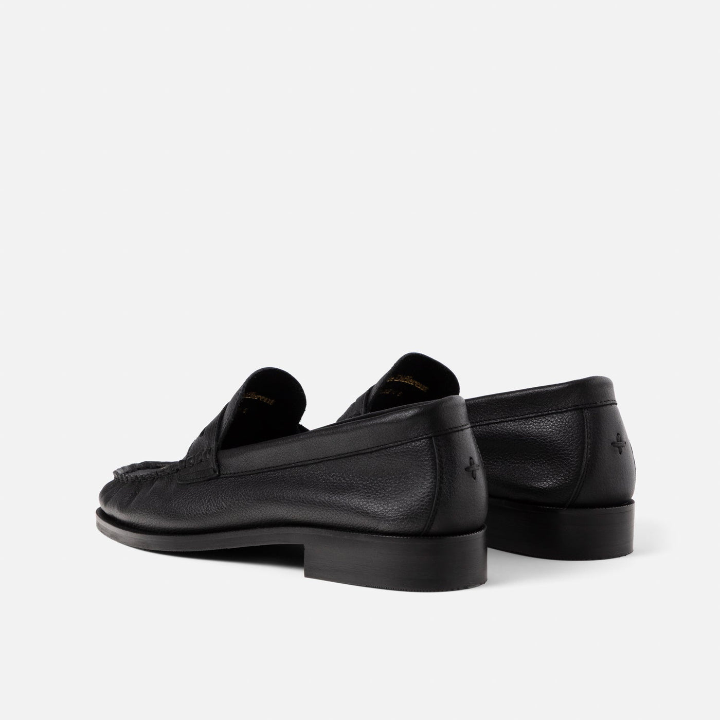 Ezra Black Tumbled Leather Ruched Loafer - Women's | DUKE + DEXTER