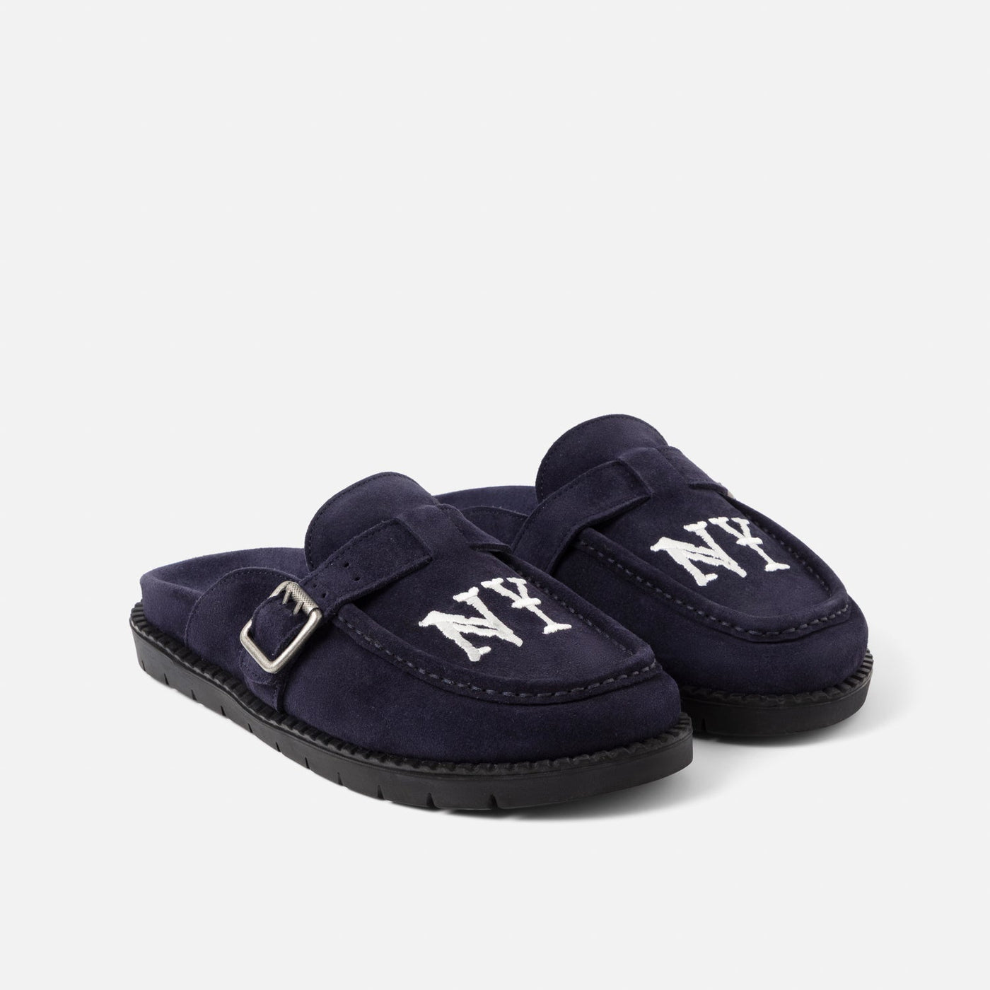 Winston NY Navy Blue Suede Mule - Women's | DUKE + DEXTER