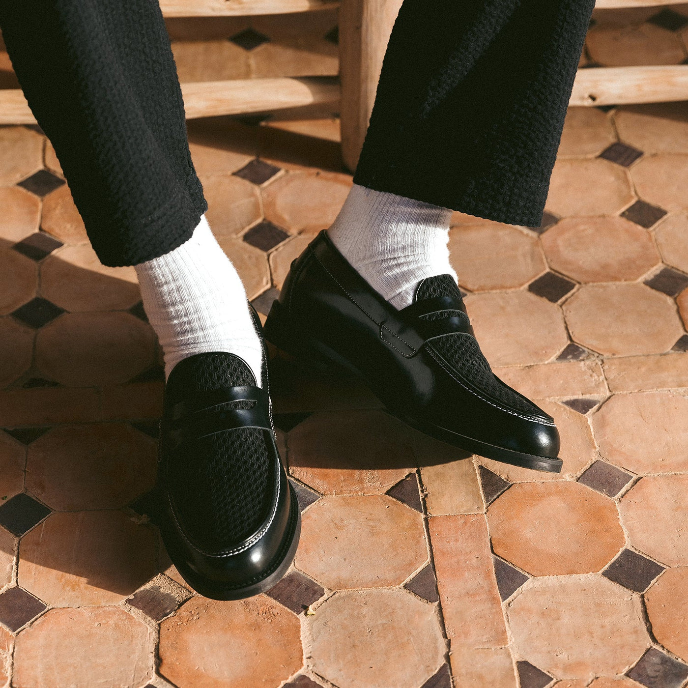 Wilde Black Rattan Penny Loafer - Men's | DUKE + DEXTER