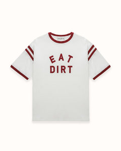Eat Dirt Vintage White + Burgundy College T-Shirt