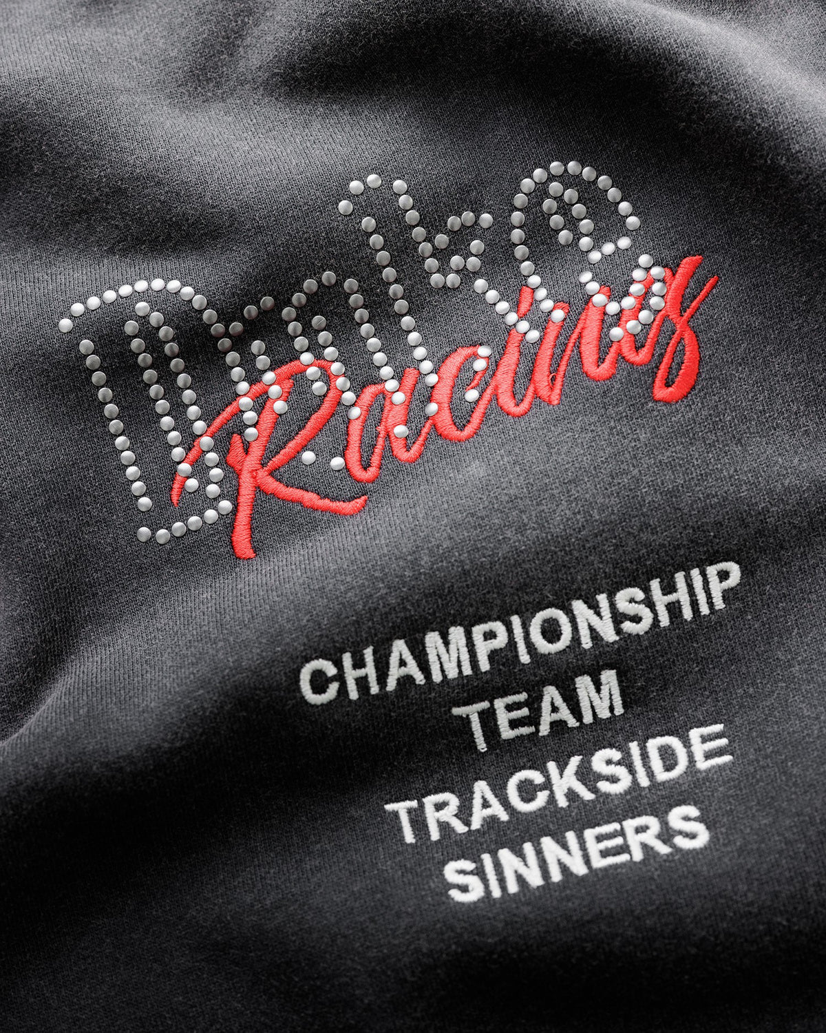 DR4 Embroidered Washed Black Sweat Pant