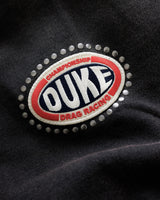 DR4 Embroidered Washed Black Sweat Pant
