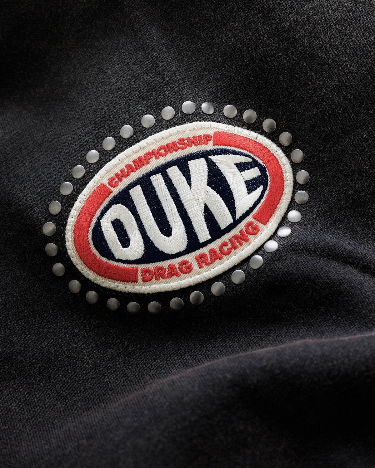 DR4 Embroidered Washed Black Sweat Pant