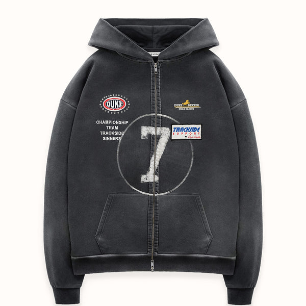 DR4 Eat Dirt Washed Black Zip Hoodie