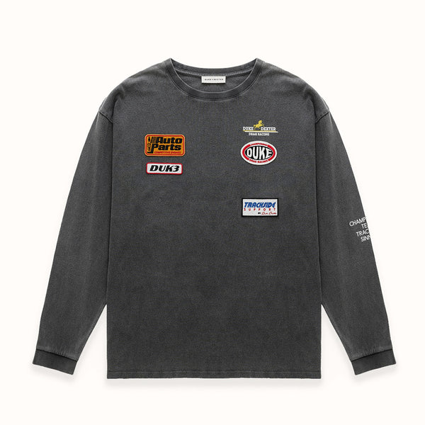 DR4 Washed Black Track Long Sleeve Top