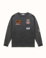 DR4 Washed Black Track Long Sleeve Top