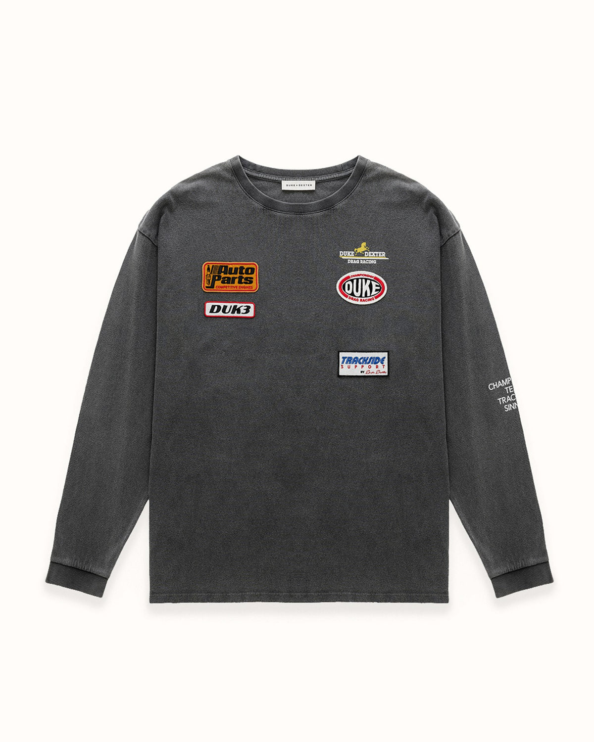 DR4 Washed Black Track Long Sleeve Top