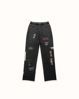 DR4 Embroidered Washed Black Sweat Pant