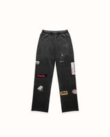 DR4 Embroidered Washed Black Sweat Pant