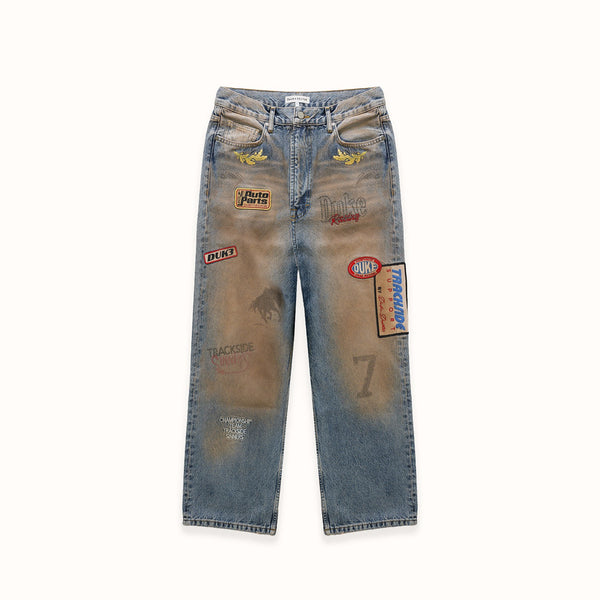 DR4 Trackside Washed Denim Blue Jeans