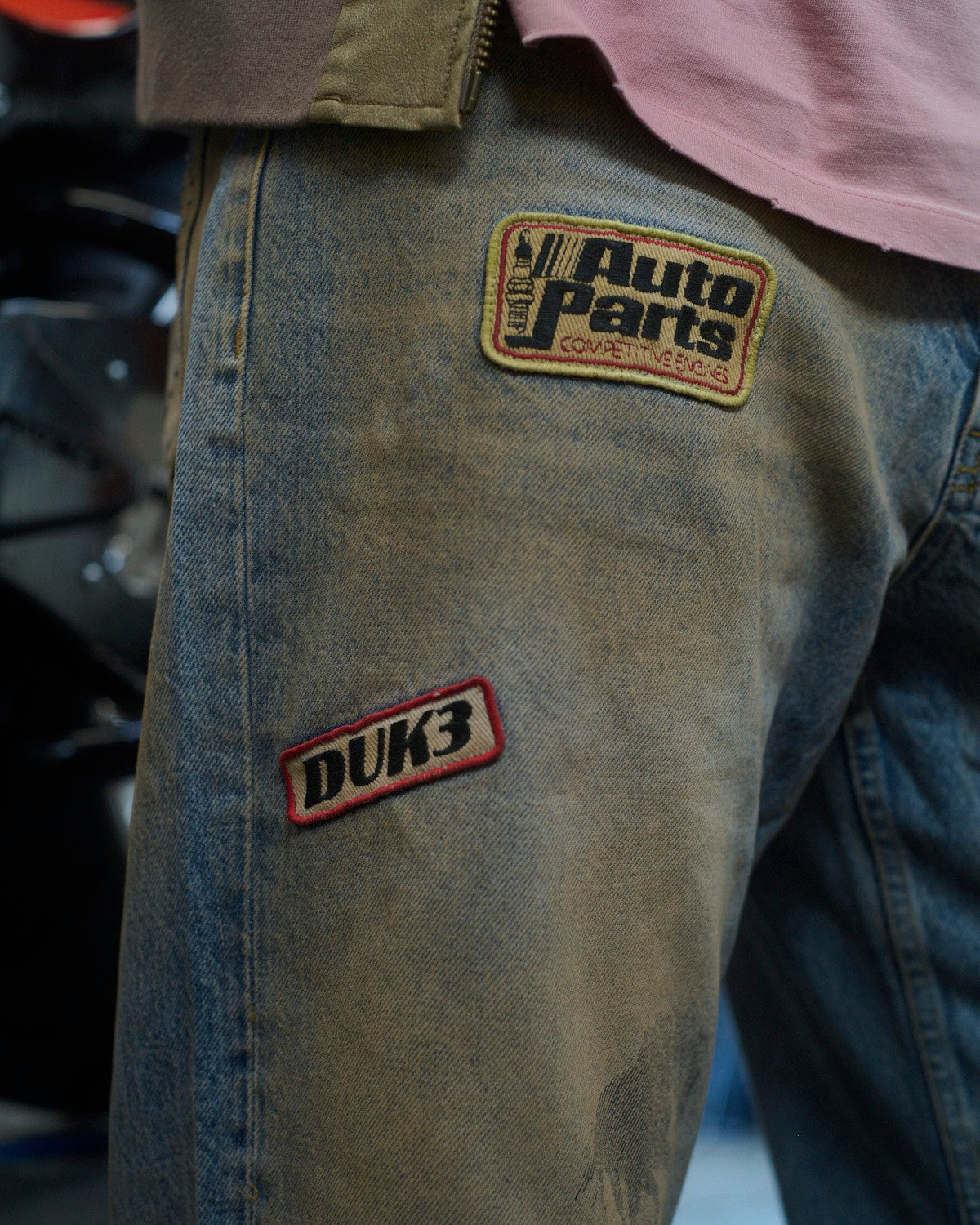 DR4 Trackside Washed Denim Blue Jeans