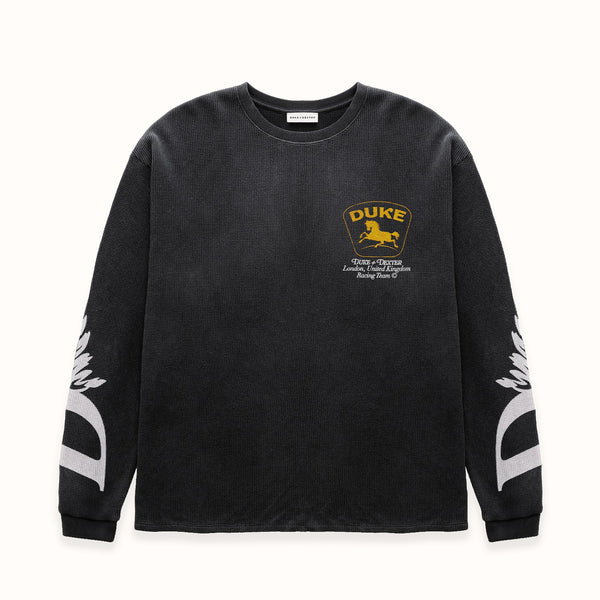 DR Sponsors Washed Black Waffle Top