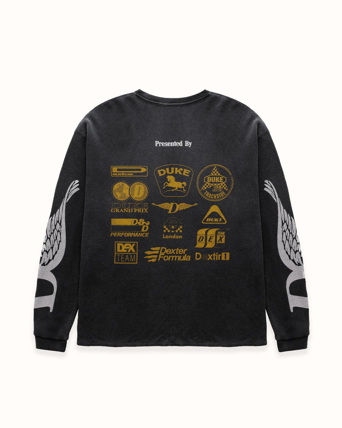 DR Sponsors Washed Black Waffle Top