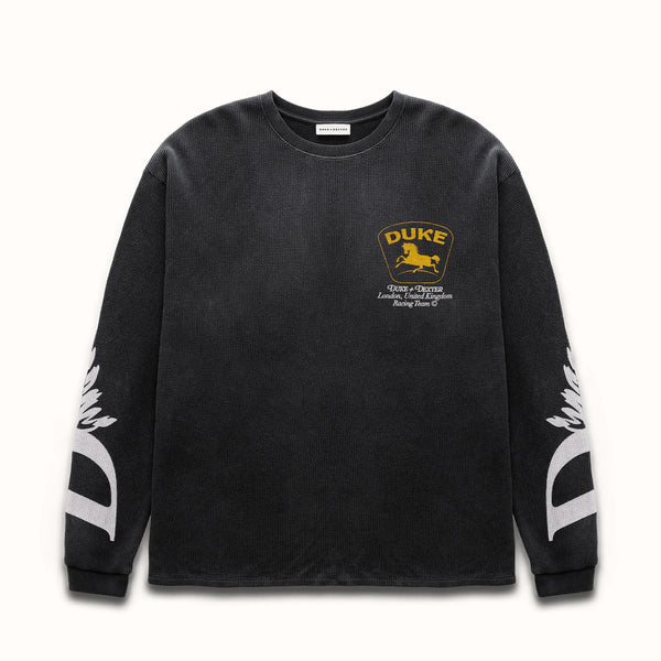 DR Sponsors Washed Black Waffle Top