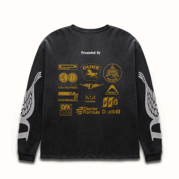 DR Sponsors Washed Black Waffle Top