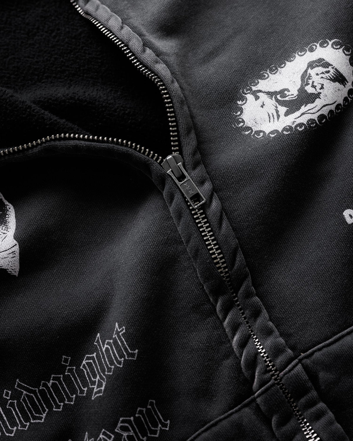 MC Sketch Washed Black Zip Hoodie