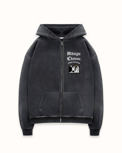 MC Washed Black Zip Hoodie