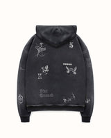 MC Sketch Washed Black Zip Hoodie