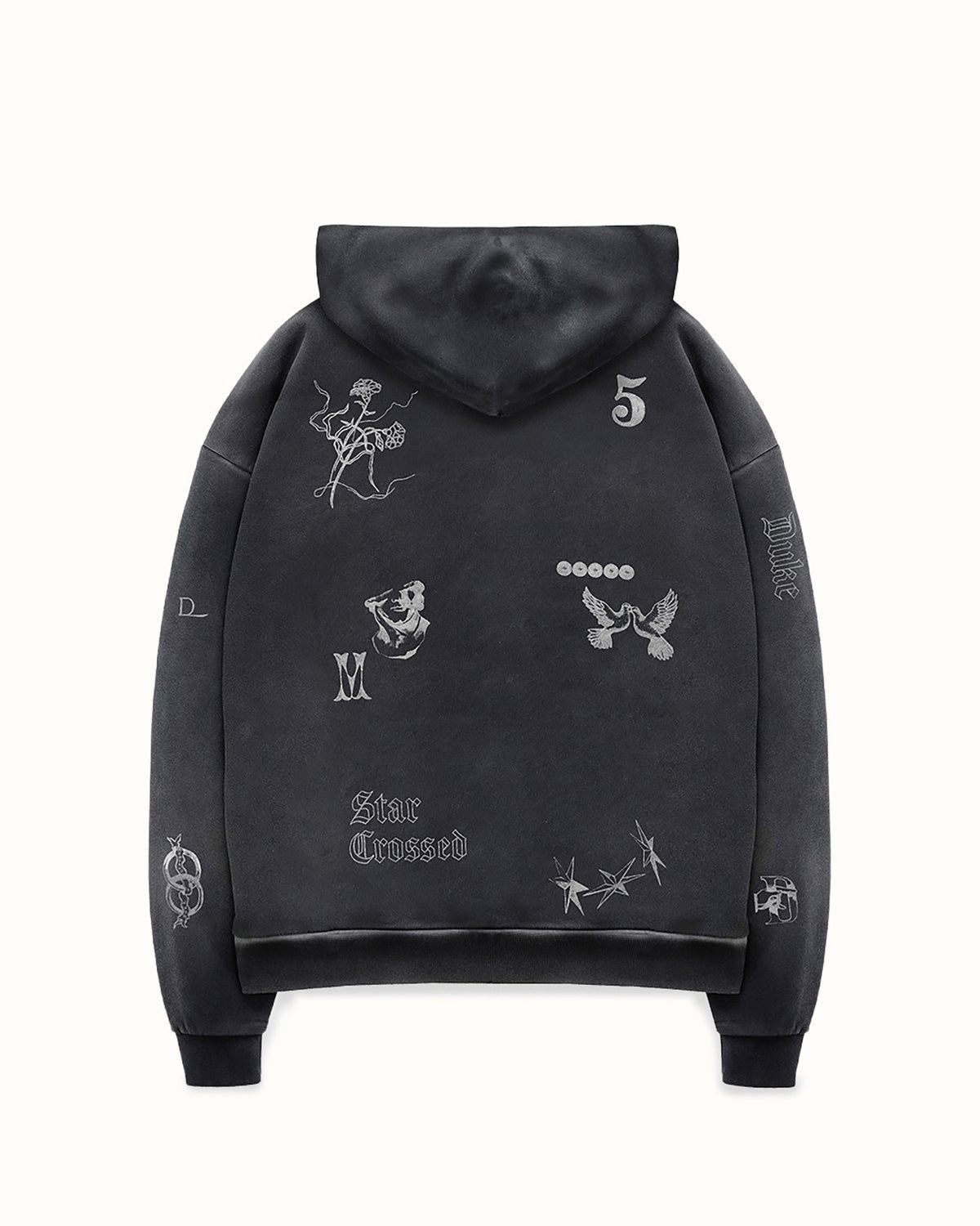 MC Sketch Washed Black Zip Hoodie