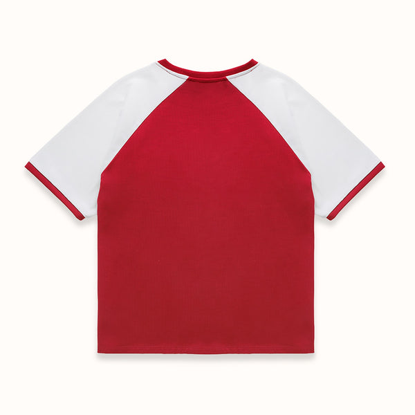 MC Raise Hell Cherry Red + Vintage White College T-Shirt