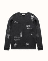 MC Sketch Washed Grey Waffle Top