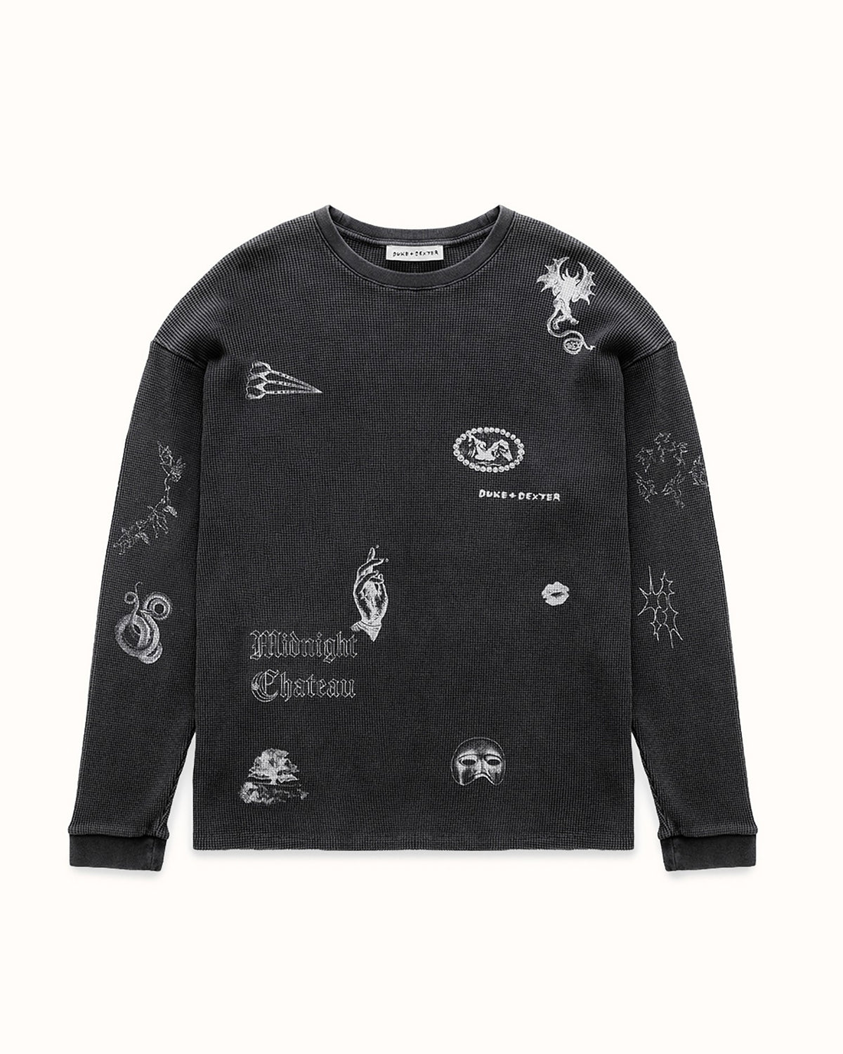 MC Sketch Washed Grey Waffle Top