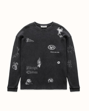 MC Sketch Washed Grey Waffle Top