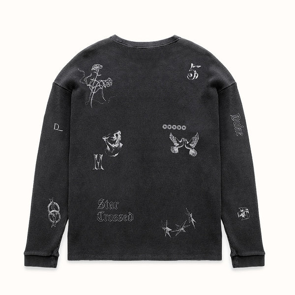 MC Sketch Washed Grey Waffle Top