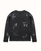 MC Sketch Washed Grey Waffle Top