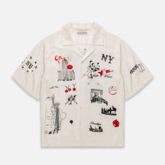 NY Sketch Vintage White + Red + Black Shirt