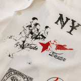 NY Sketch Vintage White + Red + Black Shirt