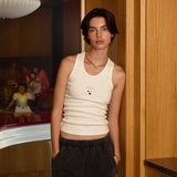 Cherry Vintage White Vest - Women's