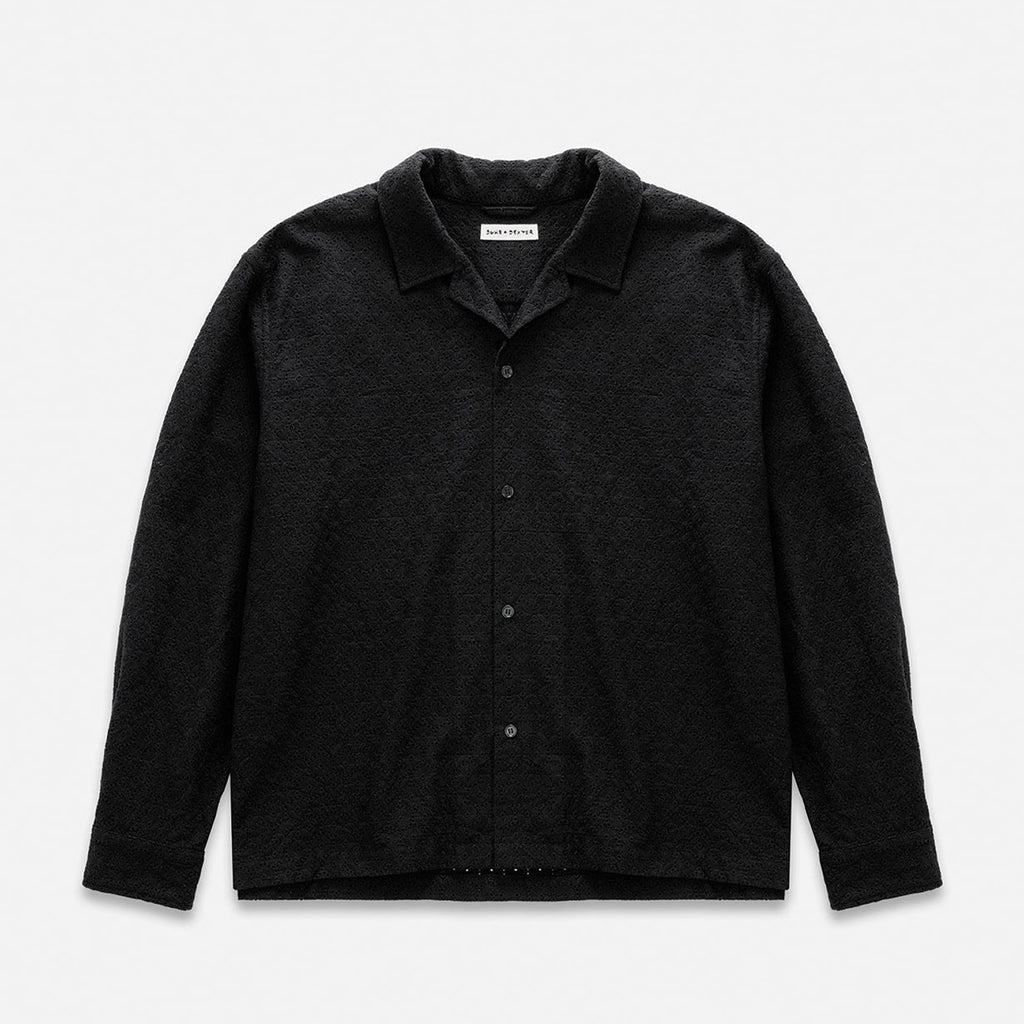 Duke Black Crochet Shirt | DUKE + DEXTER