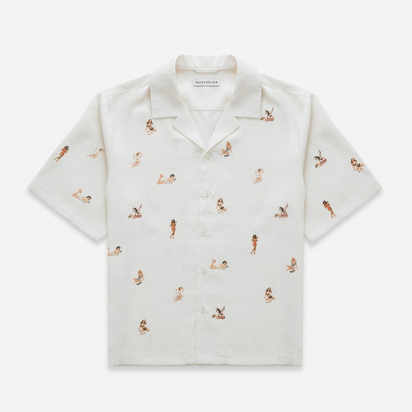 Pin Up Antique White Short Sleeve Shirt