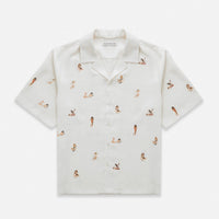 Pin Up Antique White Short Sleeve Shirt