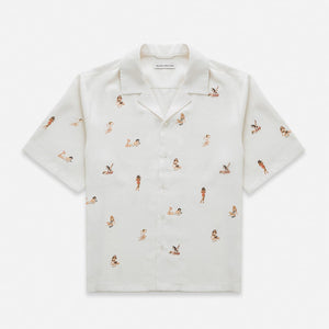 Pin Up Antique White Short Sleeve Shirt