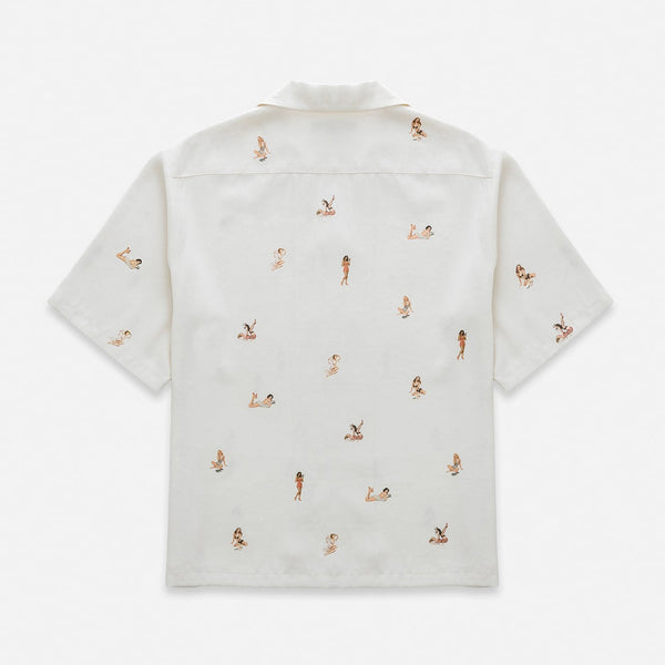 Pin Up Antique White Short Sleeve Shirt