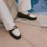 Wilde Chestnut + White Penny Loafer - Men's