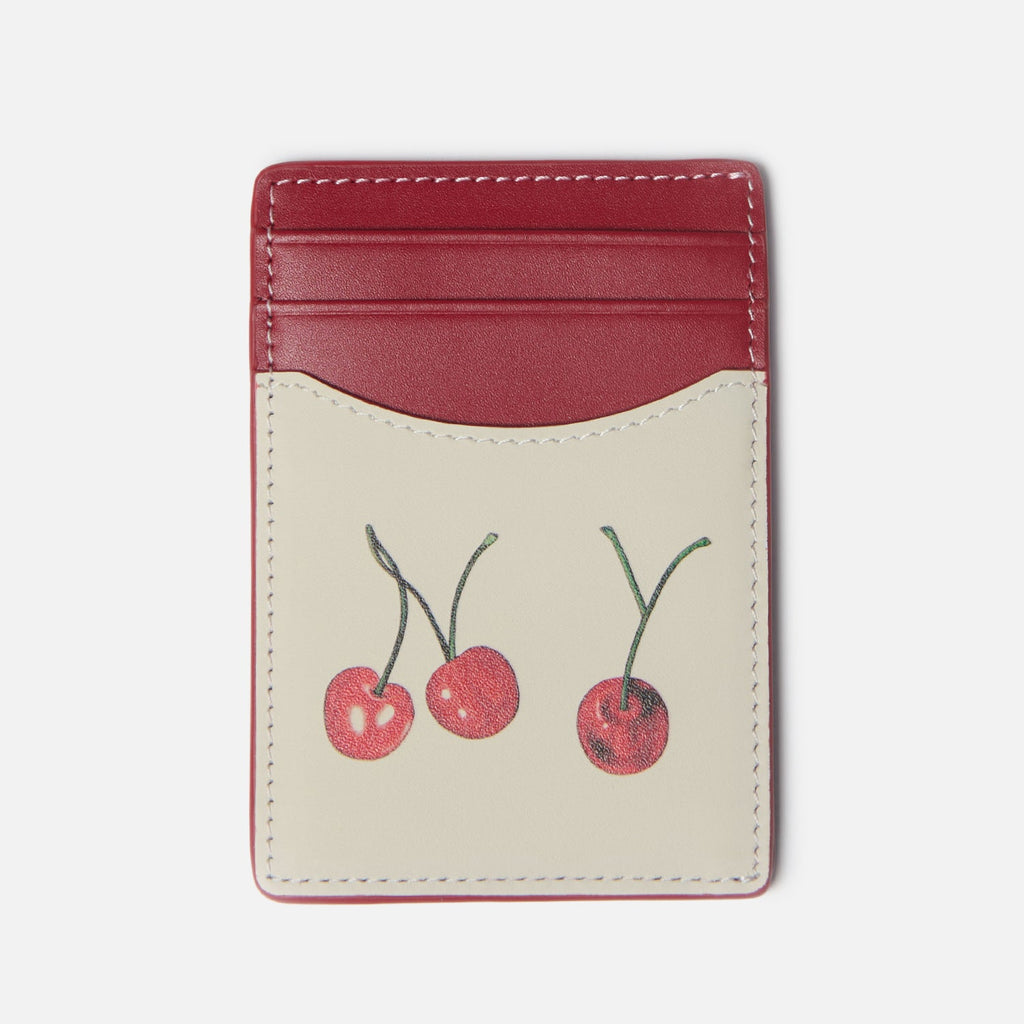 Dean NY Cherry Red Leather Card Holder | DUKE + DEXTER