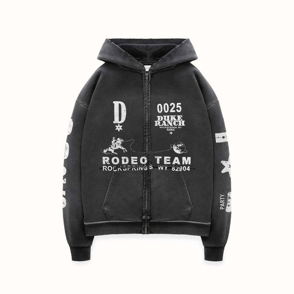Duke Rodeo Team Vintage Black Zip Hoodie