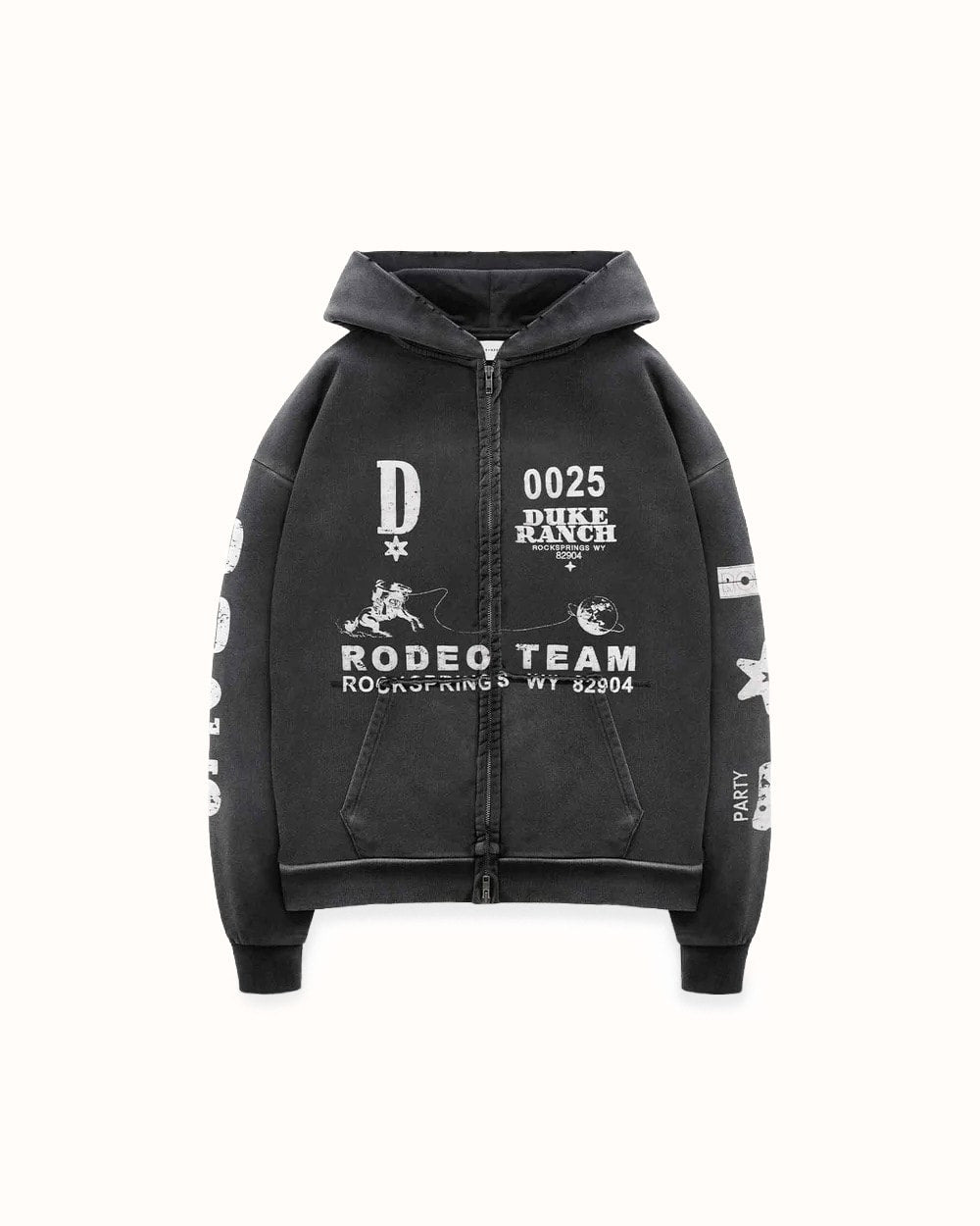 Duke Rodeo Team Vintage Black Zip Hoodie