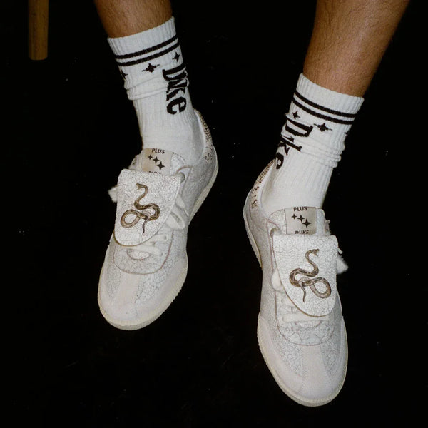 Duke White + Black Sock