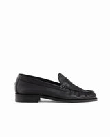 Ezra Black Tumbled Ruched Loafer - Women's