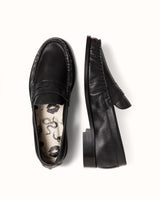 Ezra Black Tumbled Ruched Loafer - Men's